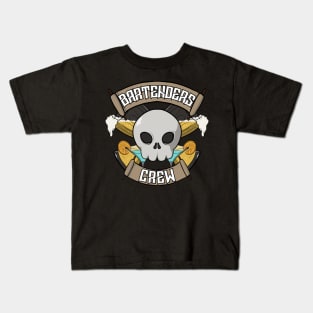 Bartenders crew Jolly Roger pirate flag Kids T-Shirt